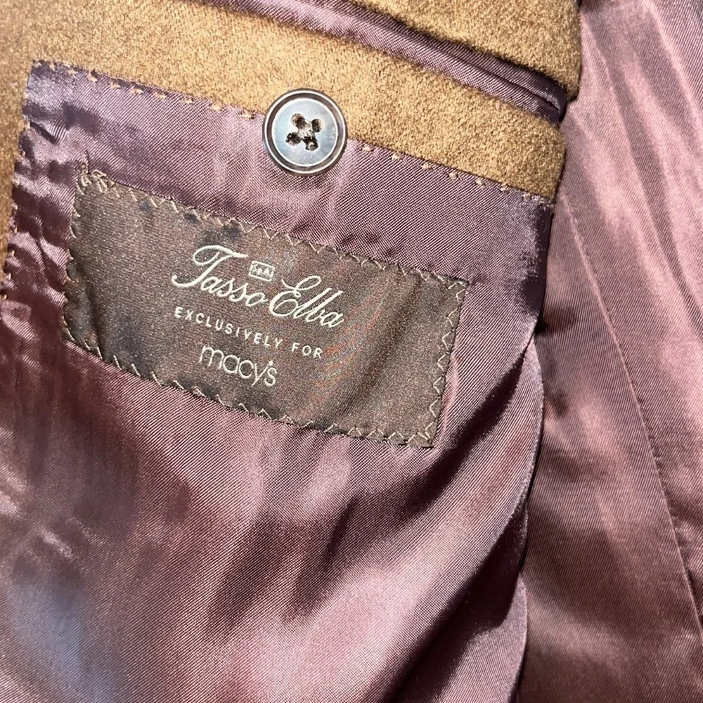 100% cashmere dark camel brown sports coat blazer 41 Reg work office